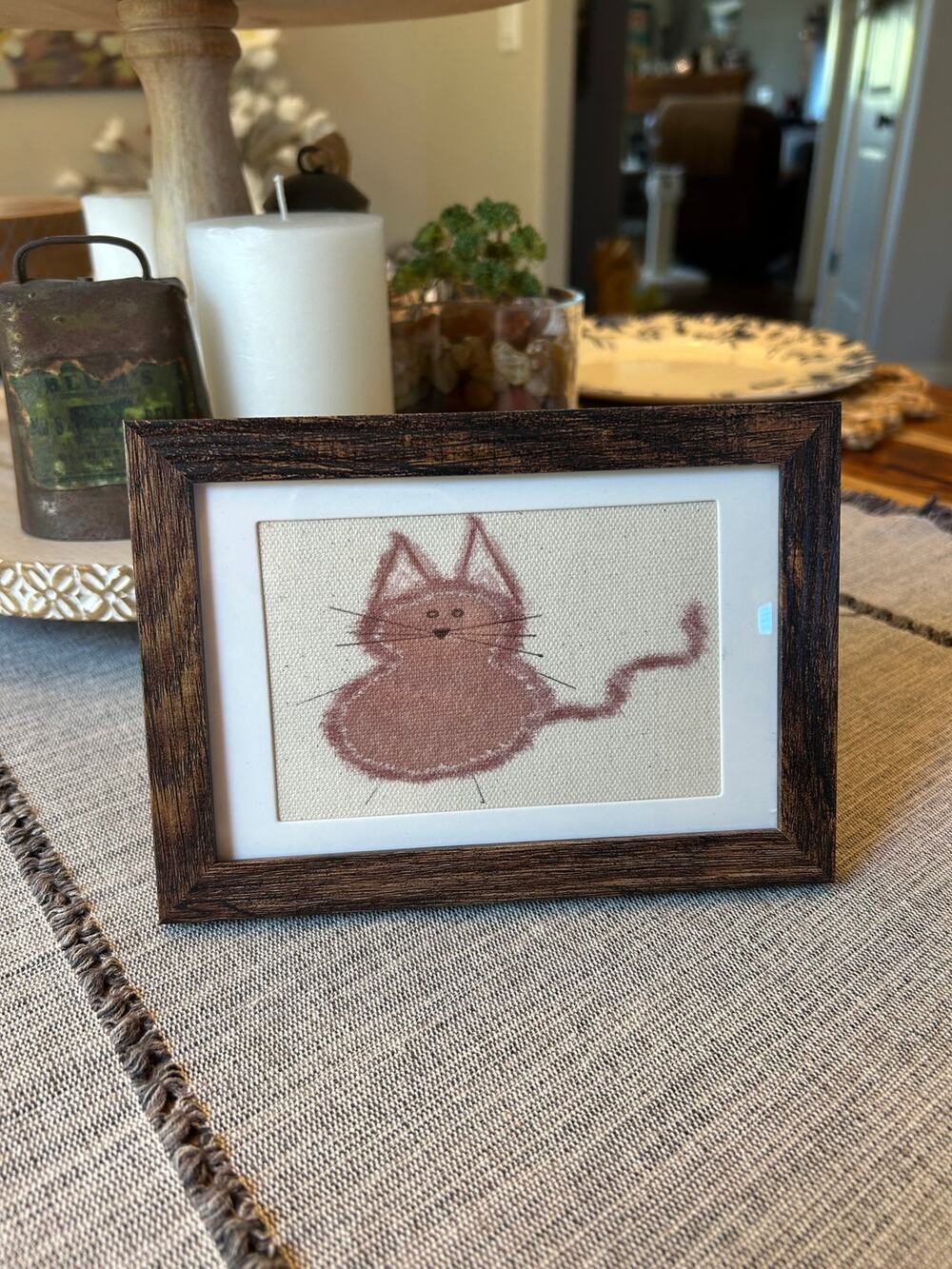 Brown Kitten Kitty Cat Mini Picture Frame Original Art 6 x 4 Cat Lover